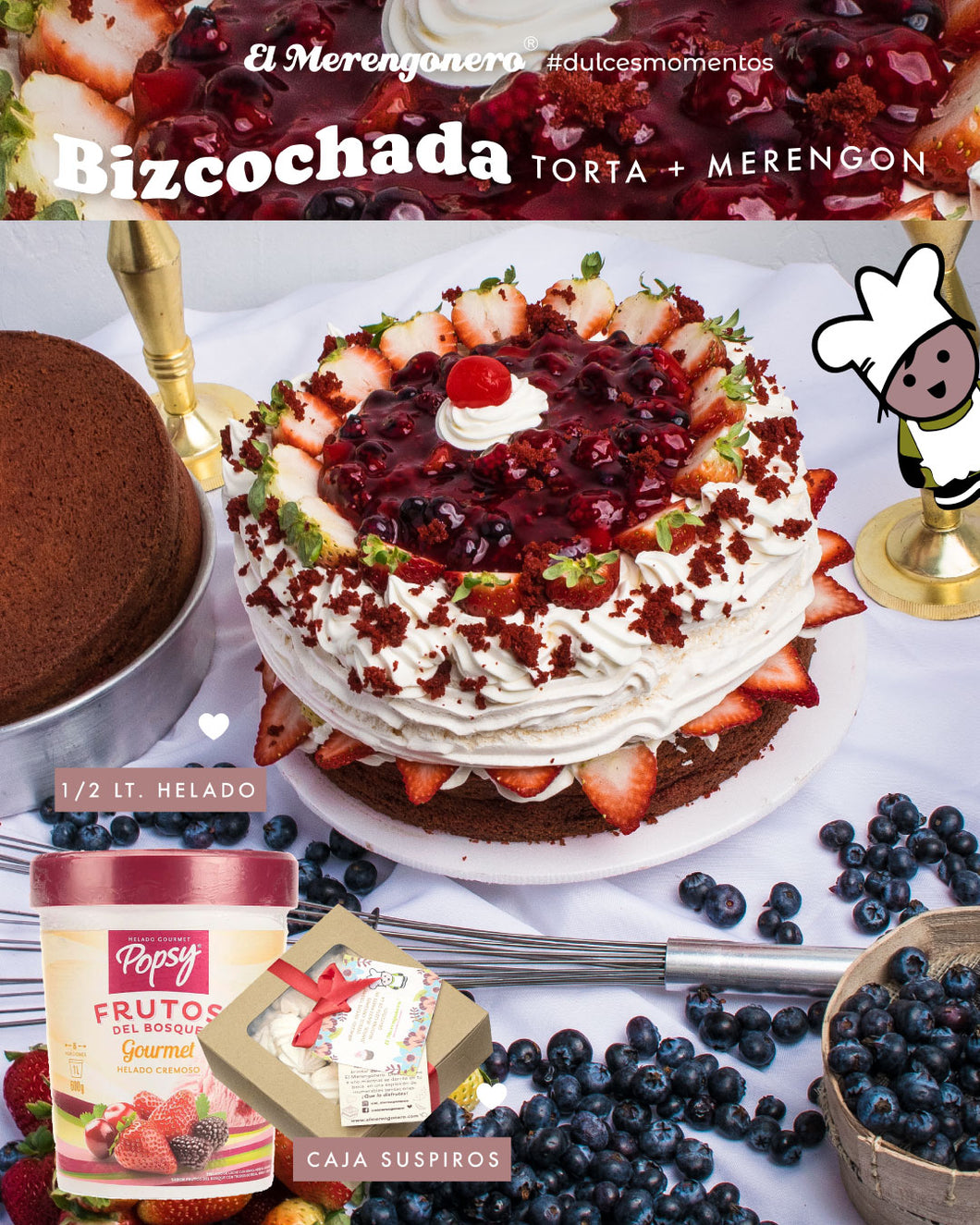 Bizcochada Redonda + Helado